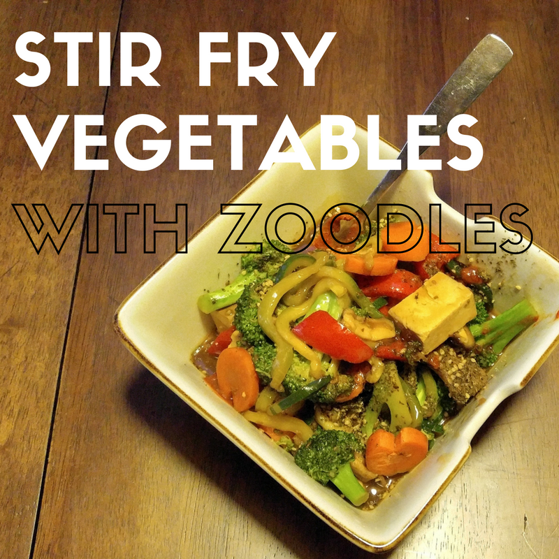 stir fry vegetables with zoodles