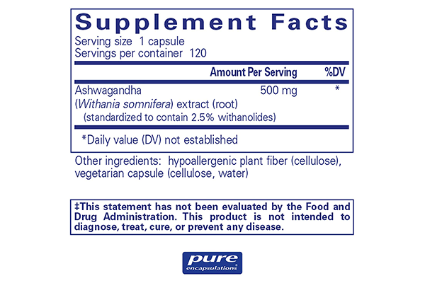 Pure Encapsulations Ashwagandha - 120 Capsules - Image 2