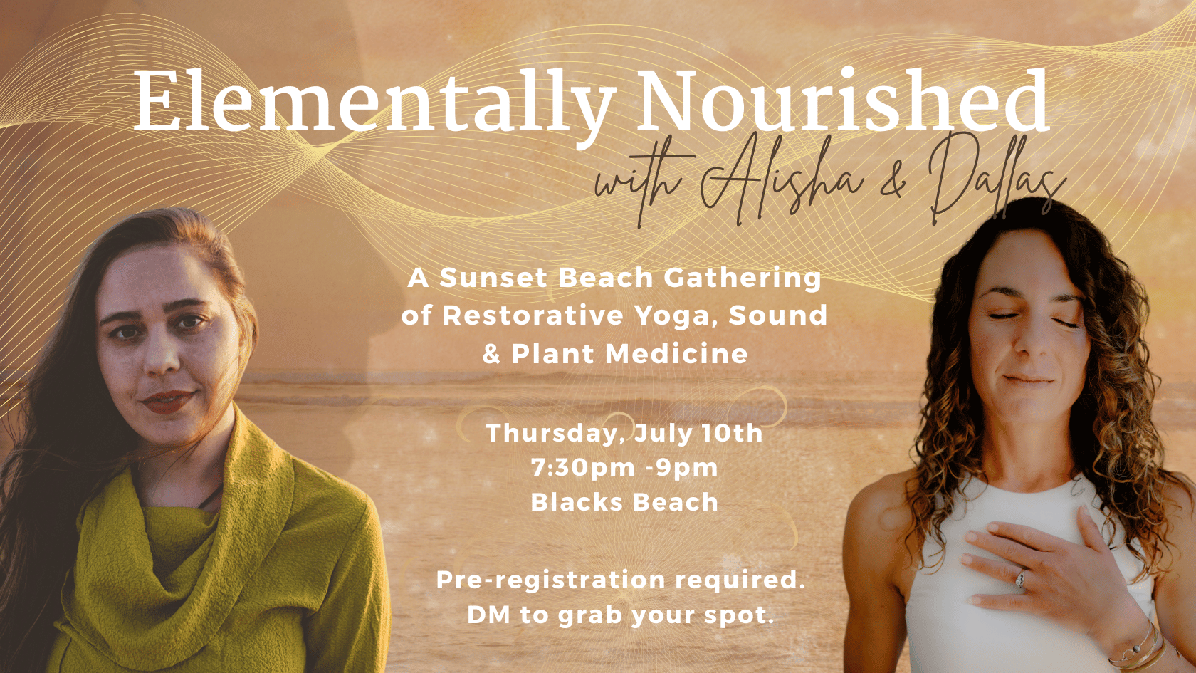 You are currently viewing Elementally Nourished – A Sunset Beach Gathering of Restorative Yoga, Sound & Plant Medicine